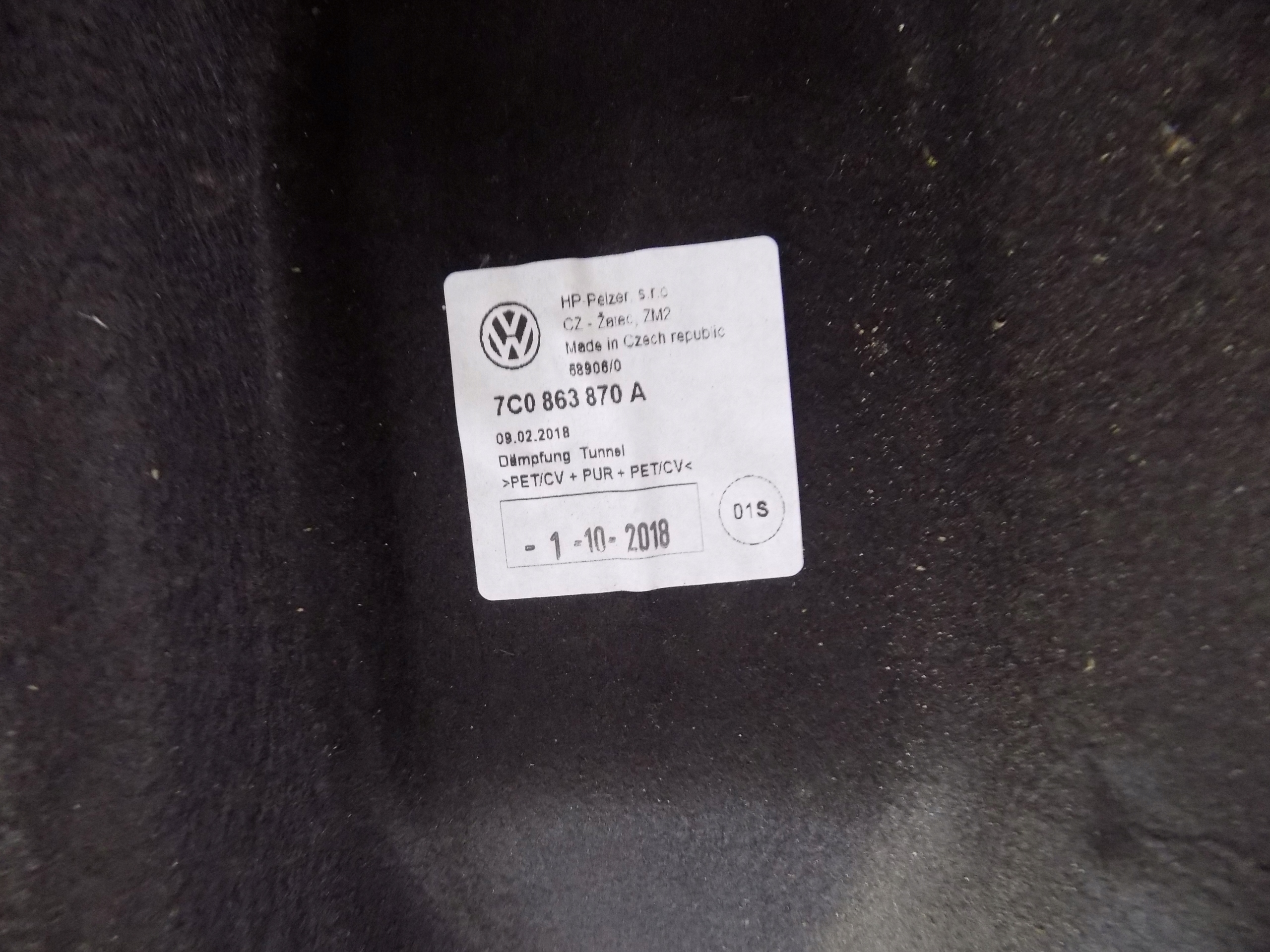 carpet soundproofing mats floor VW CRAFTER II MAN 2,0TDI