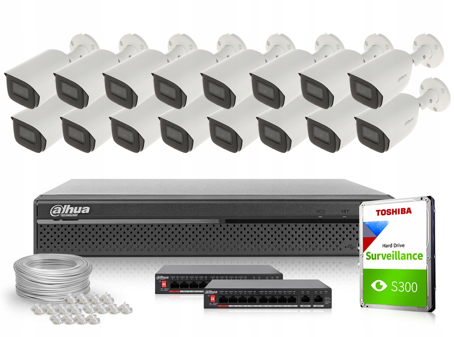 Sada pro monitorování Ip 16x IPC-HFW3842E-AS-0280B 8Mpx Starlight PoE IR30