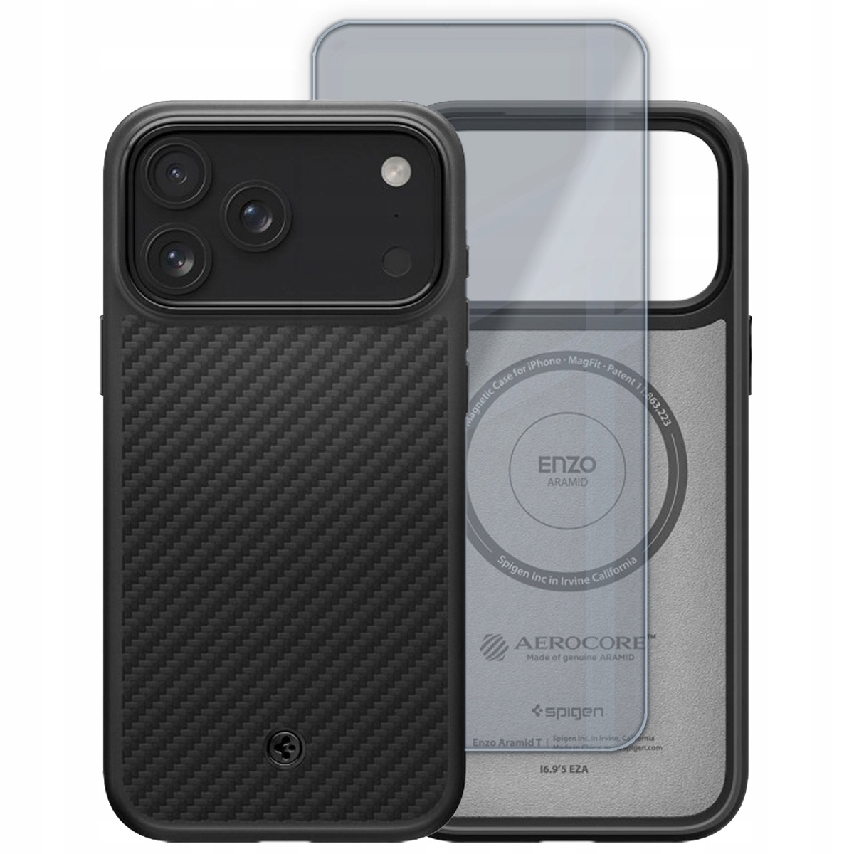 Etui pancerne do iPhone 17 Pro Spigen, aramidowa obudowa do MagSafe szkło