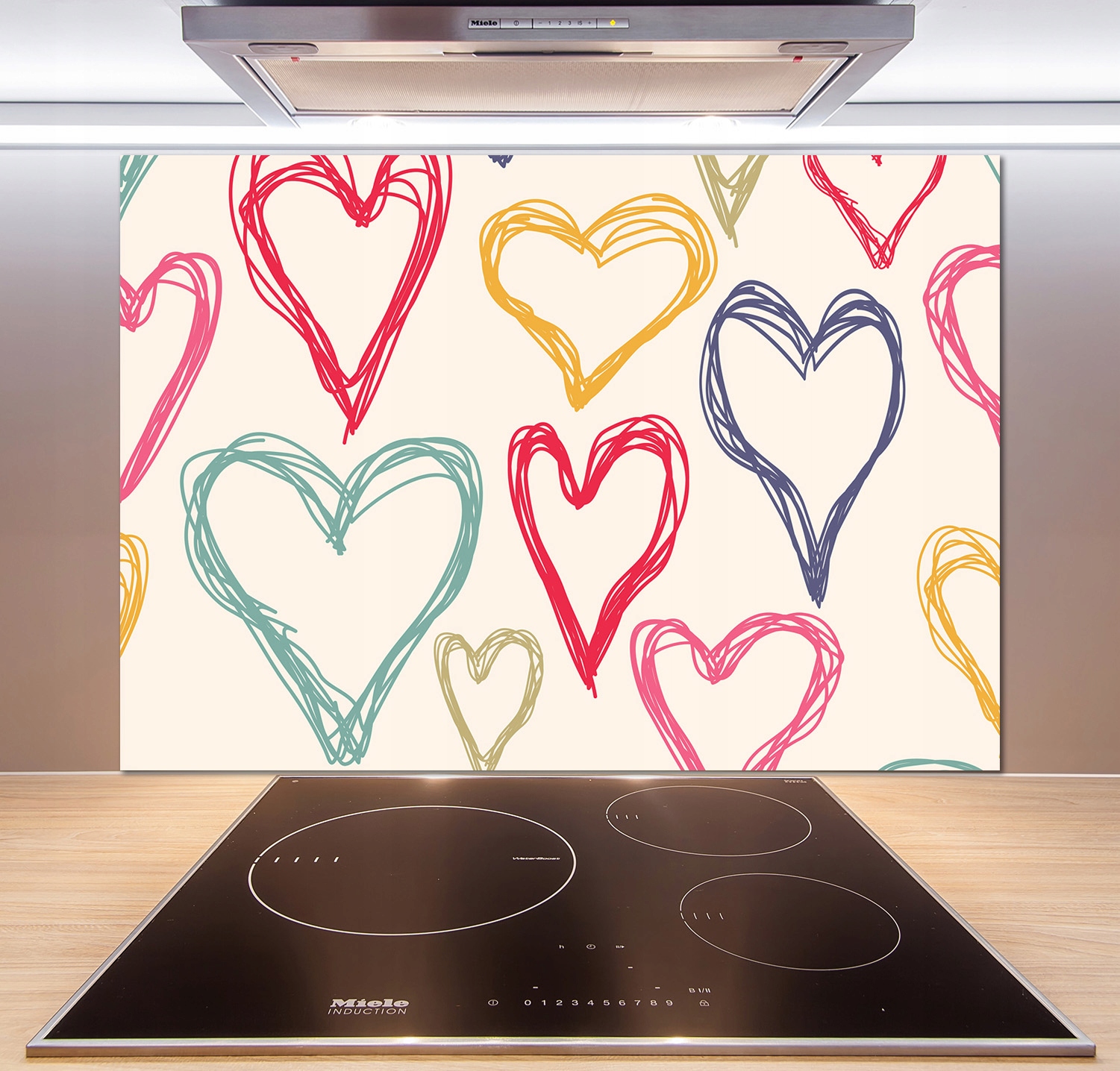 

Panel do kuchni Kolorowe serca 100x70 cm + Klej