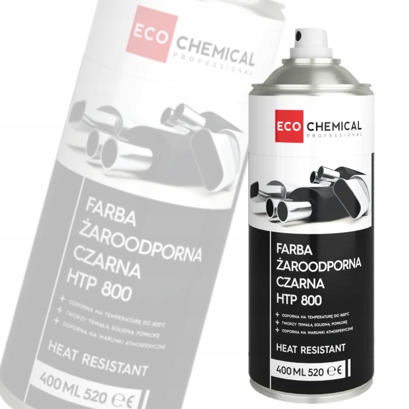 Farba Żaroodporna Czarna Do Wydechu Kominka Mat Htp 800 Ecochemical 400 ML