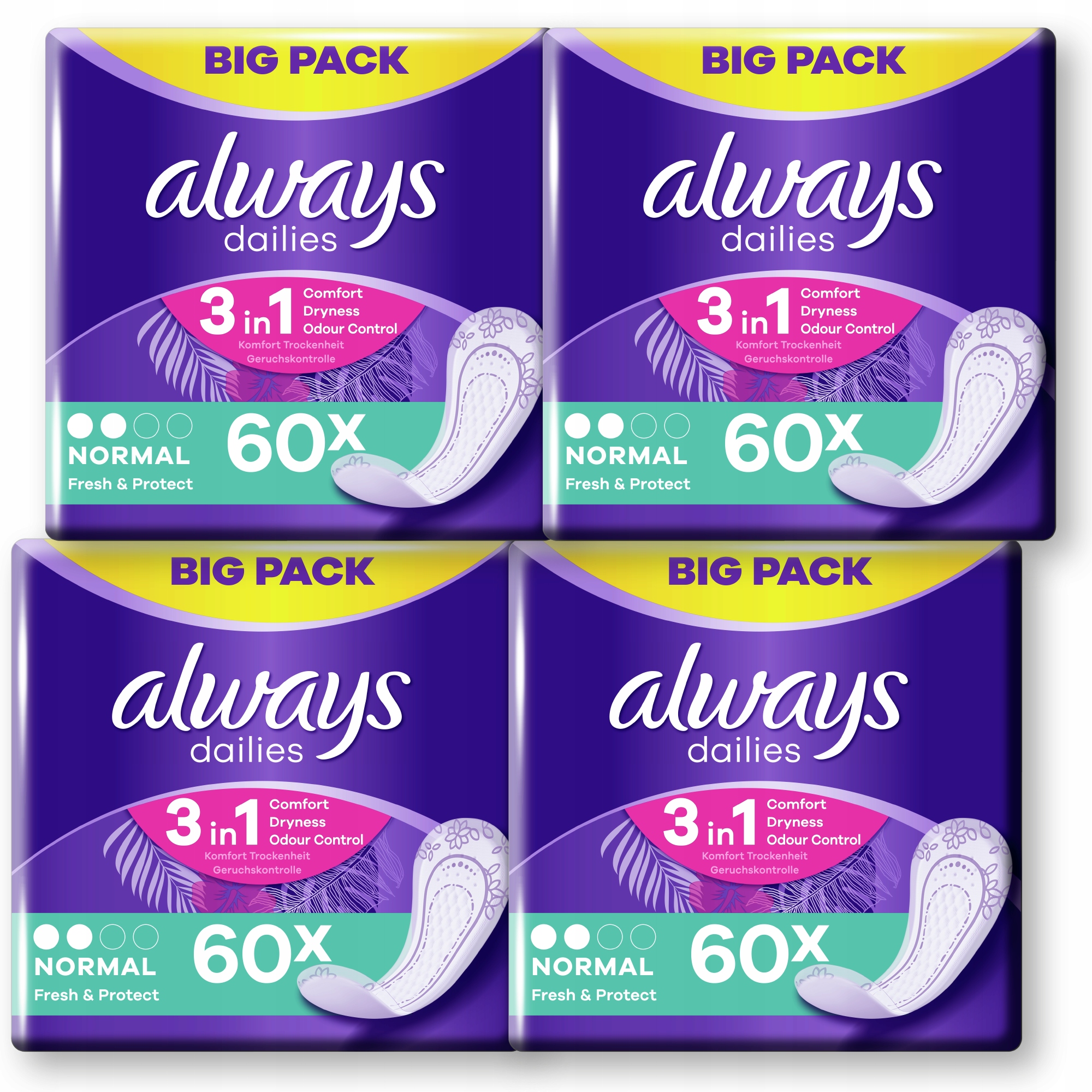 

Wkładki higieniczne Always Normal Trio 4 x 60sztuk