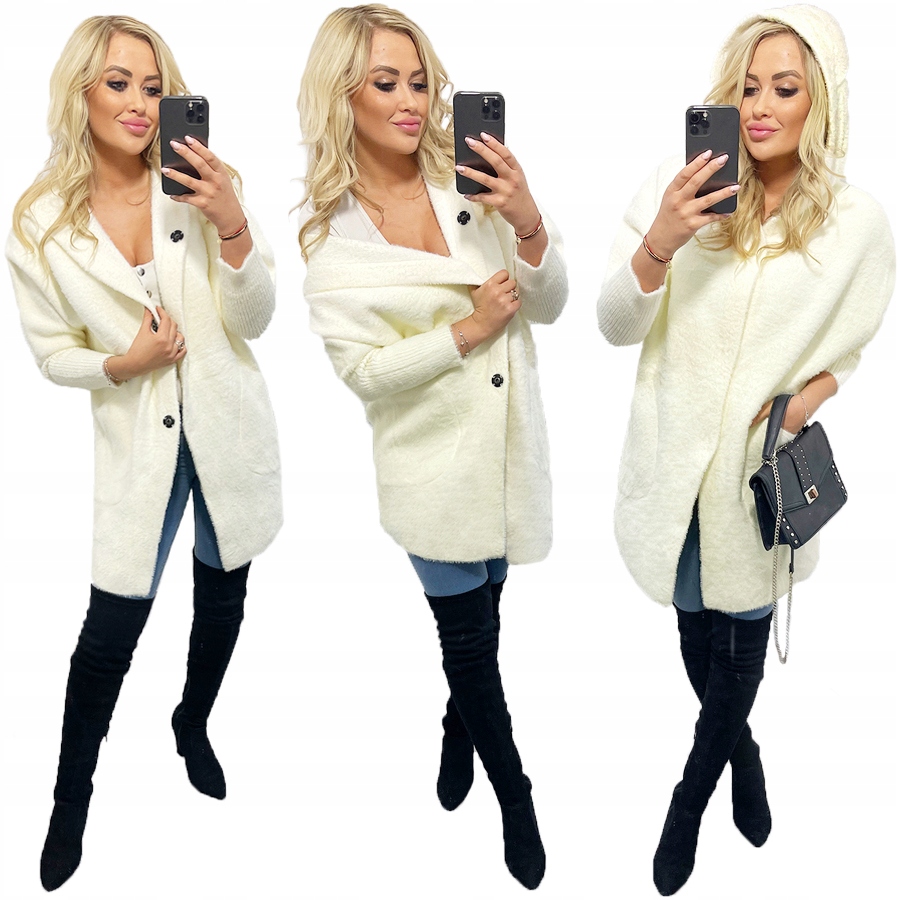 ALPAKI PŁASZCZ kurtka WEŁNA KOLORY oversize DŁUGI