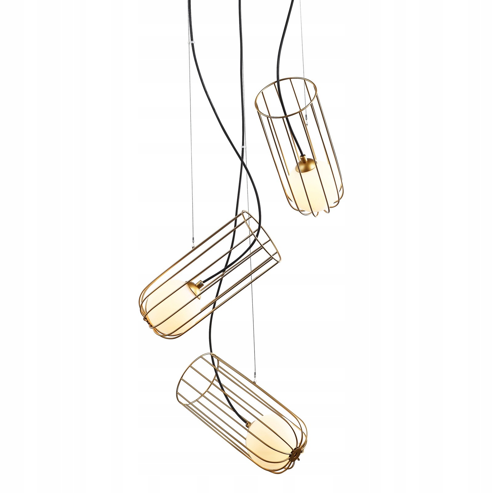 Coco Moderní dekorativní zlatá závěsná lampa s kulovitými stínítky G9 3X25W