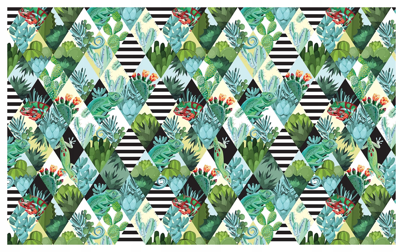 Fototapeta Romby Kaktusy Kameleóny vinylová geometria 368x254 lepidlo