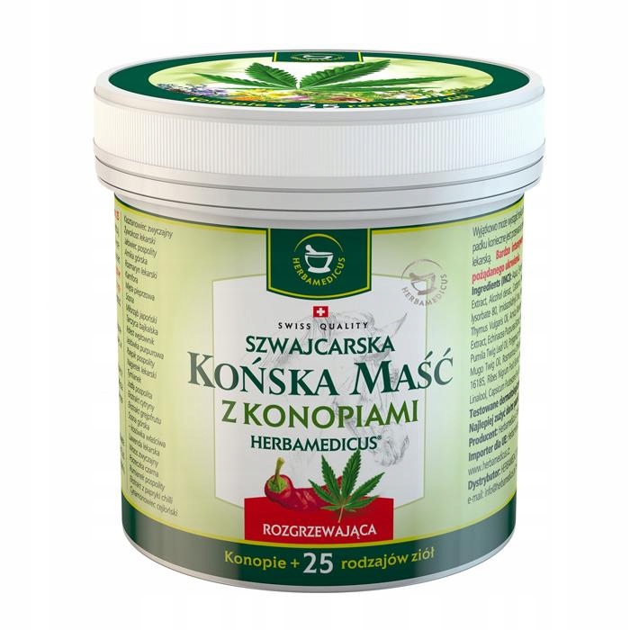 

Maść końska, rozgrzewająca z konopiami, 250 ml