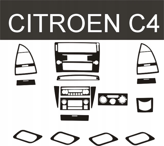 CITROEN C4 OKLEINA KOKPITU CARBON DREWNO DRZEWO DEKORY NAKLEJKI NA KOKPIT Producent New Vision