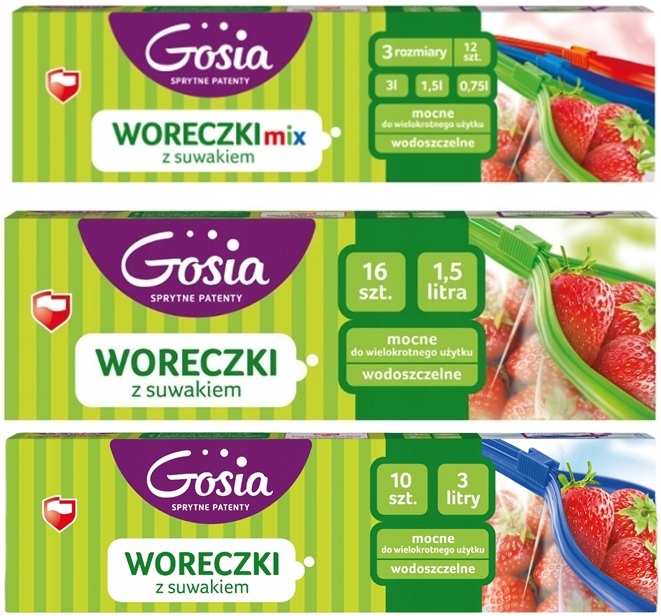 

Poręczne Woreczki Z Suwakiem Gosia 3 Opakowania
