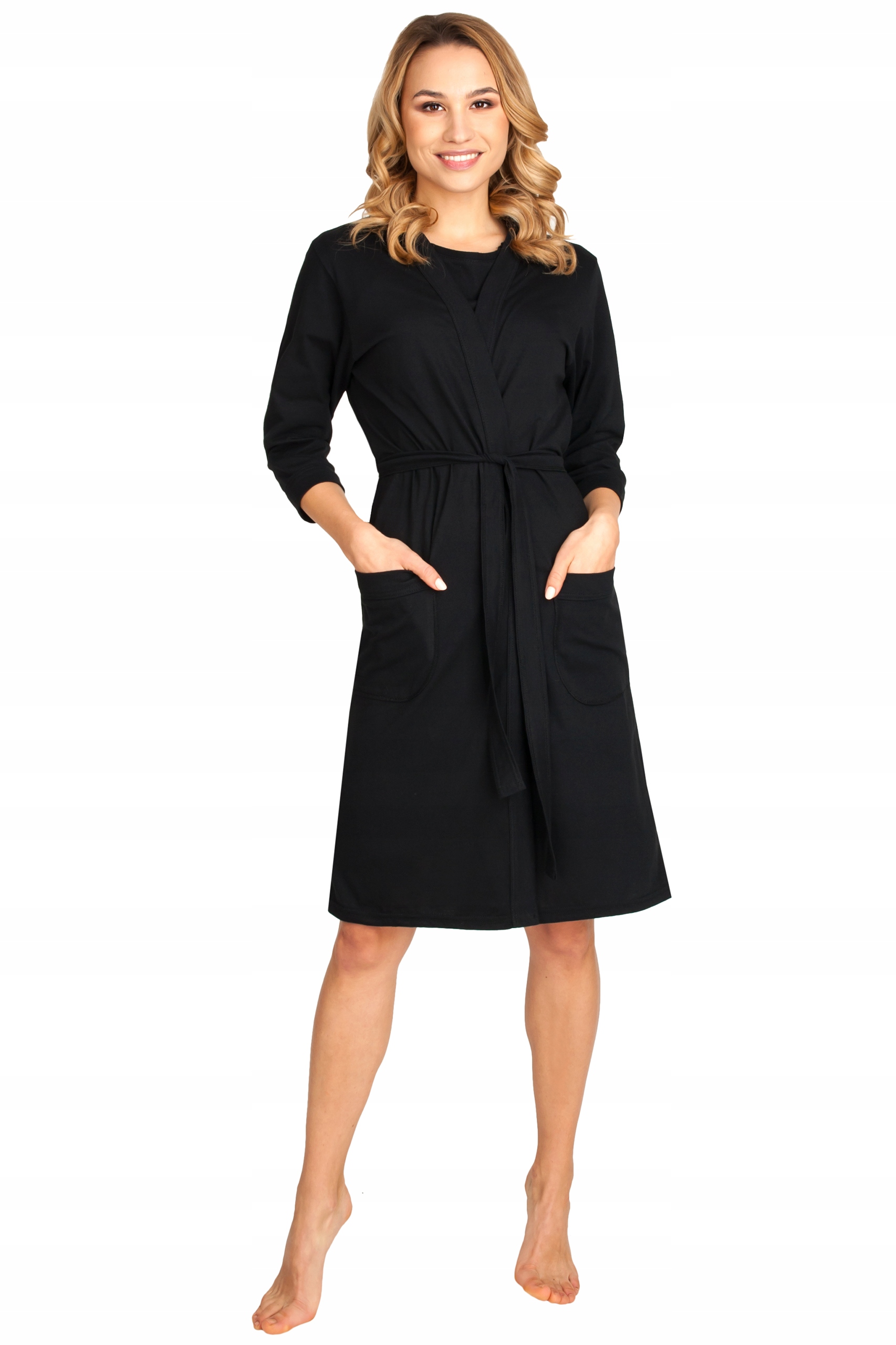 SZLAFROK DAMSKI BAWEŁNIANY CIĄŻOWY DO SZPITALA Rozmiar S