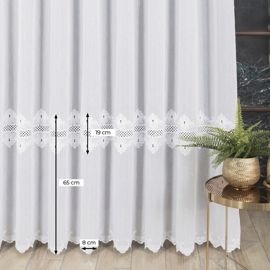 Mg Záclona 346 Batyst s výšivkou Biela výška 250 cm, 4,7mb Kupón