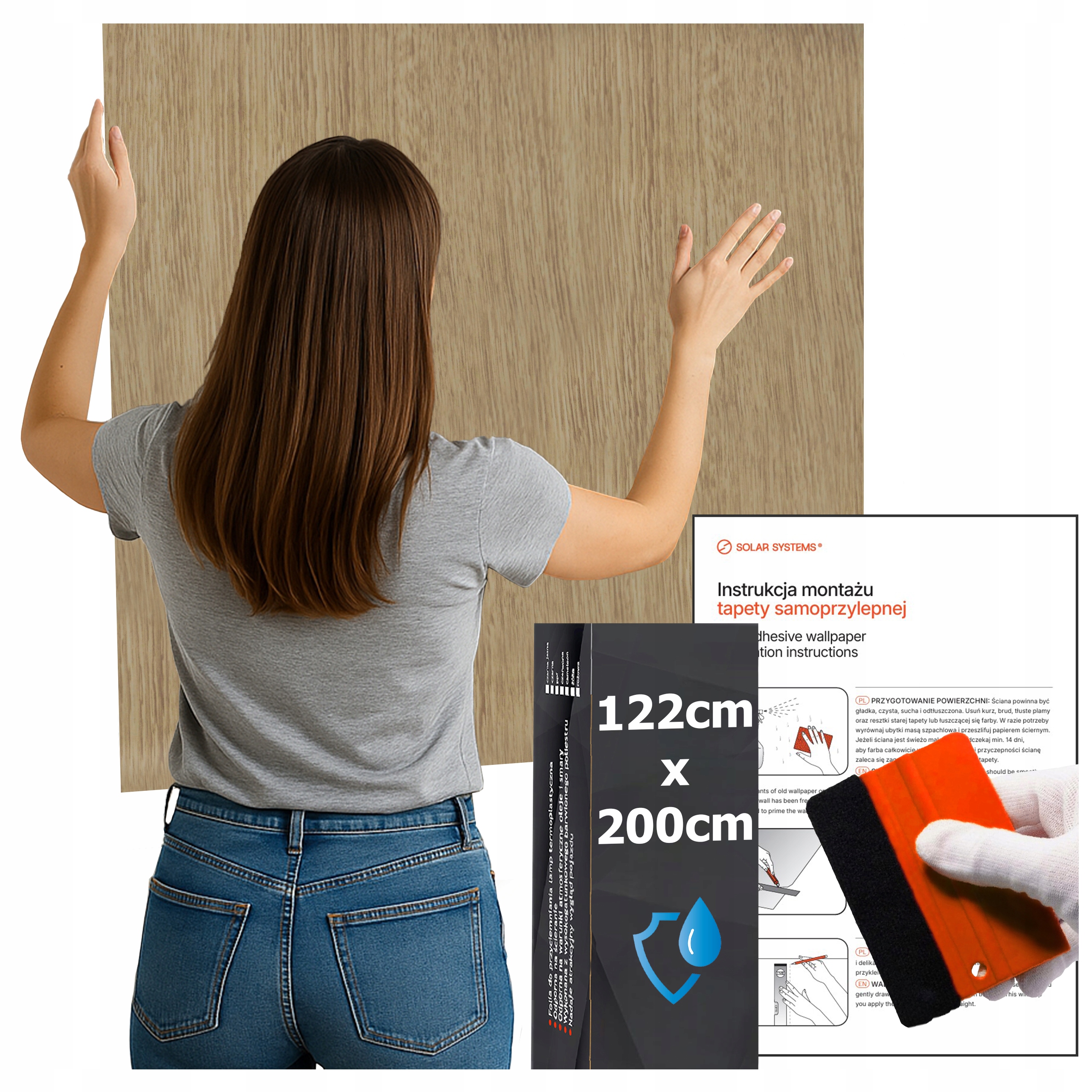 Tapeta Samolepicí Voděodolná do kuchyně na zeď Nábytek Pískově hnědá