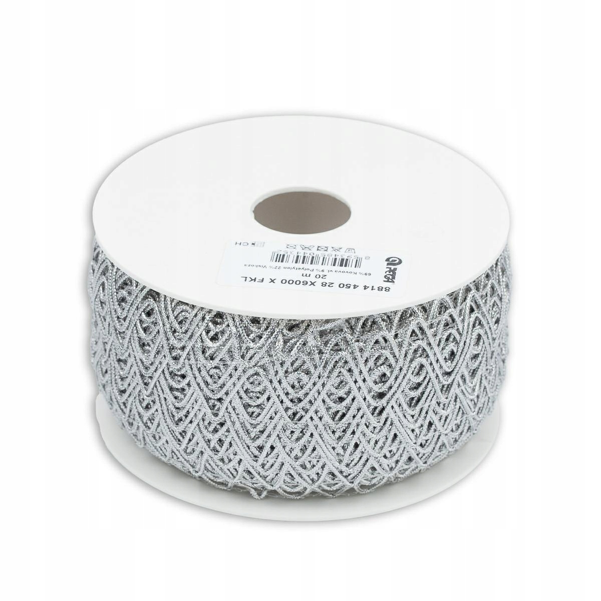 Páska metalizovaná 28mm/20mb stříbrná X6000