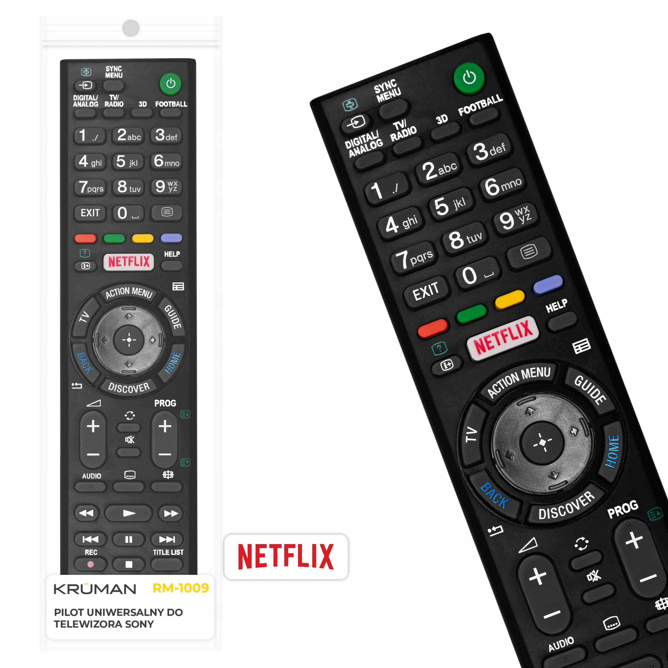 Pilot do telewizora Sony RMT-TX100D KRÜMAN RM-1009 czarny