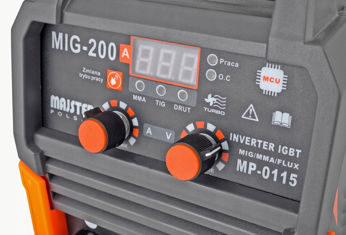 SPAWARKA INWERTOROWA MIGOMAT MIG MMA FLUX TIG 200A Zakres spawania 20-315 A