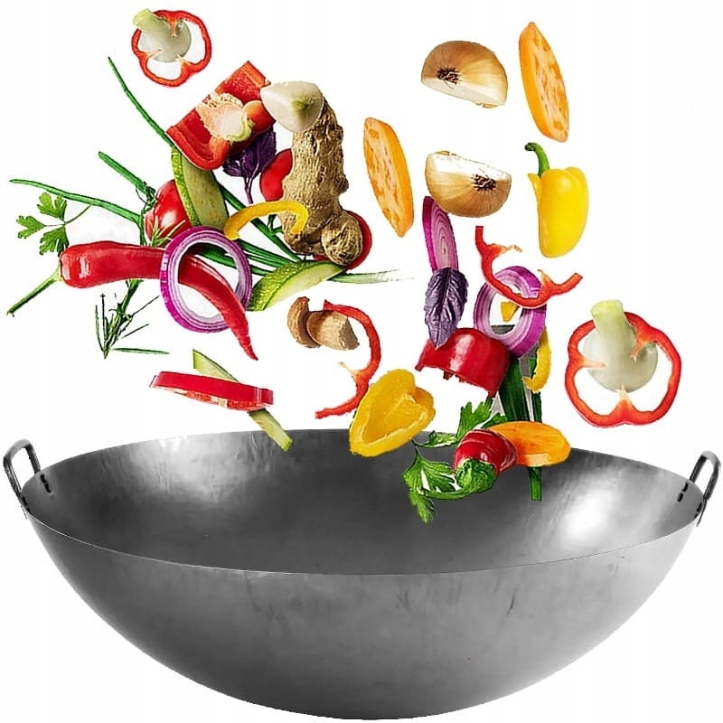 Panvica Čínsky Wok Ručne Kovaná Uhlíková oceľ Stredná 20 palcov 50 cm Proorient
