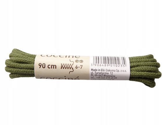 

Sznurowadła sznurówki 100% bawełny 90cm oliwkowe 3