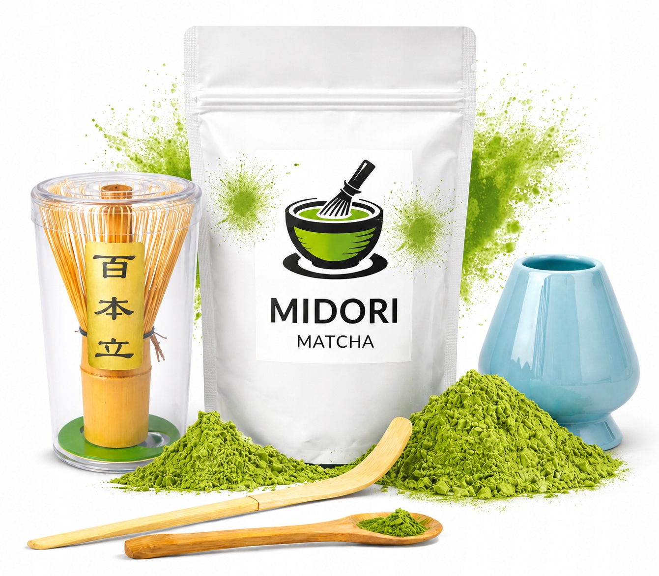 Sada japonská Matcha 50g 4 doplňky dárková sada Naoshi