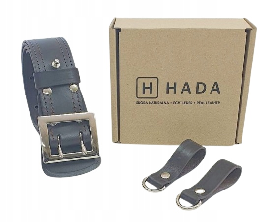 Pas Pasek Wojskowy Oficerski Skóra Brąz 125 Plus 2 Bojówki Plus Karton Hada