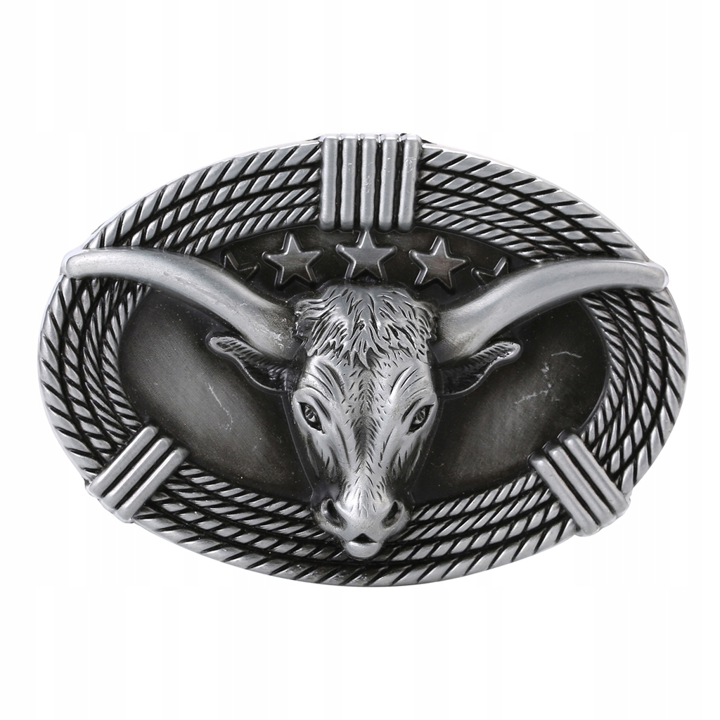 

3D Cow Head Retro Klamra paska Metal Western