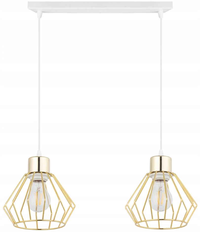 

Lampa Wisząca Żyrandol Loft Brylant Biała Złota