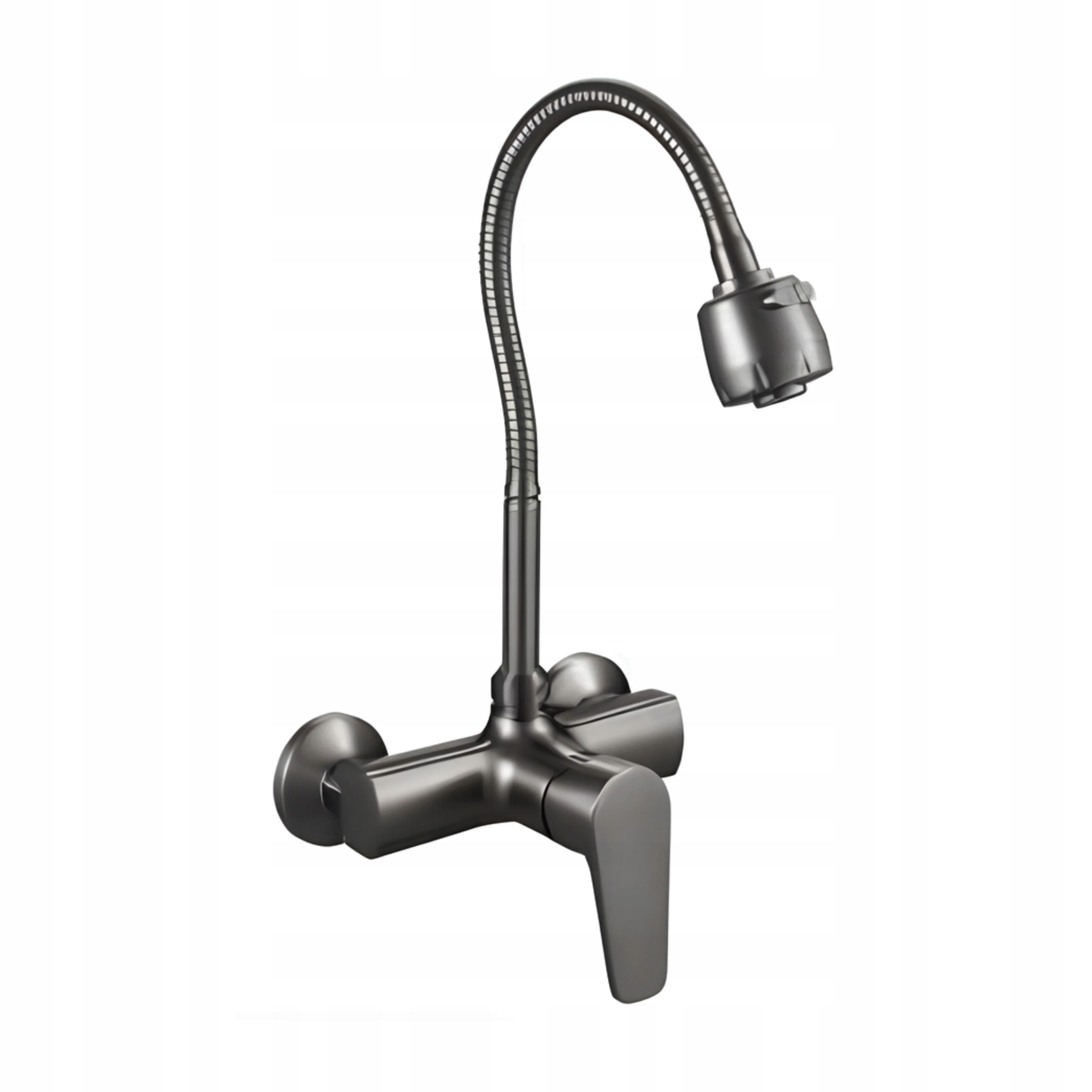 Kuchynská nástenná batéria grafit gun metal s flexibilným výtokom EDN12-A166MG