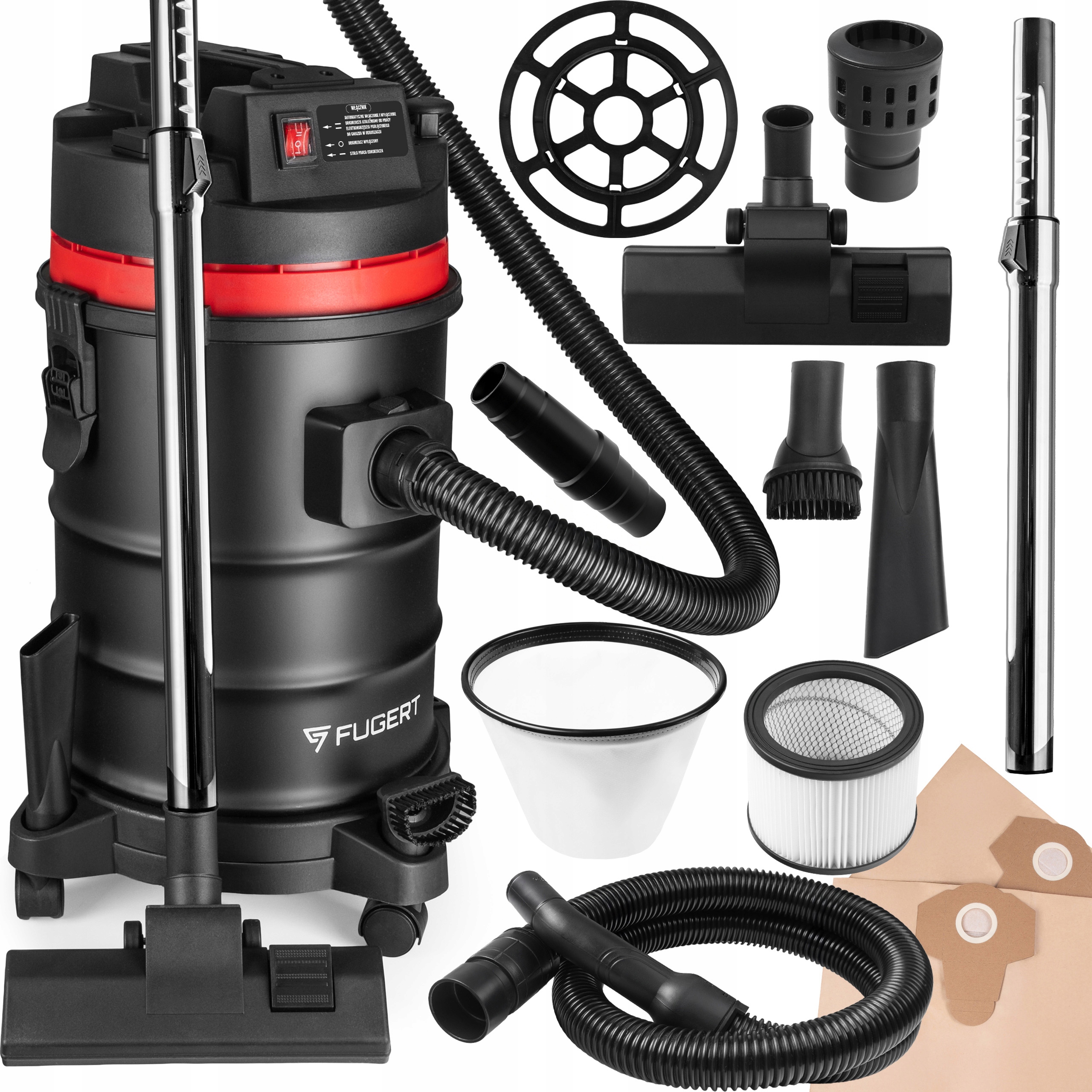 Odkurzacz Przemysłowy Z Otrząsaczem Bezworkowy Do Pyłu Gipsu Gniazdo 2000W