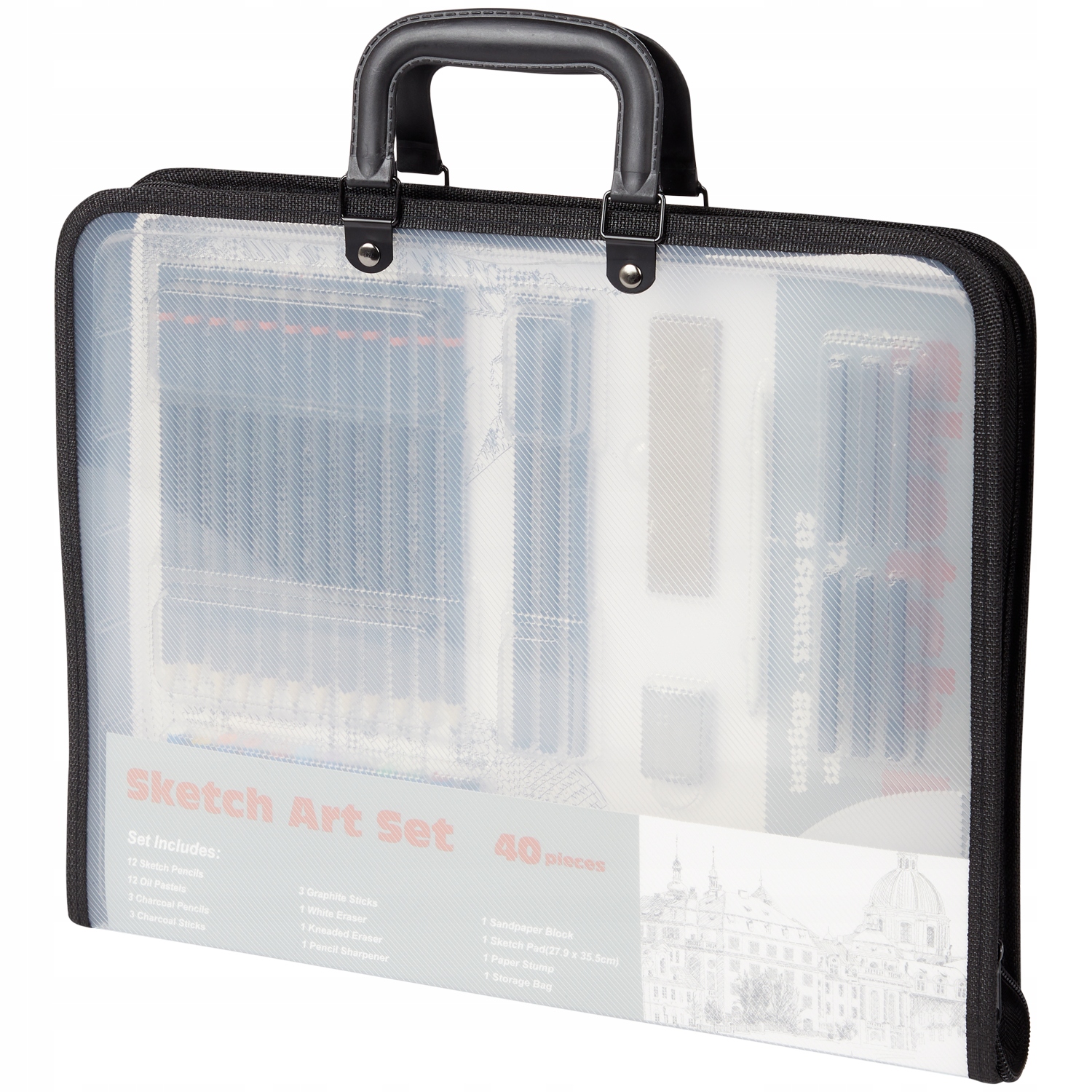 Zestaw do szkicowania rysunku w torbie 40 części Kod producenta 3012806