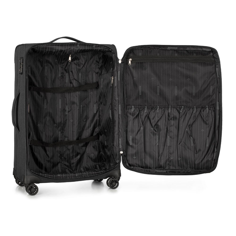 KOMPLET WALIZEK MATERIAŁOWYCH Z KOSMETYCZKĄ WITTCHEN 56-3S-50K-12 GRAFIT Kolekcja Comfort Line II