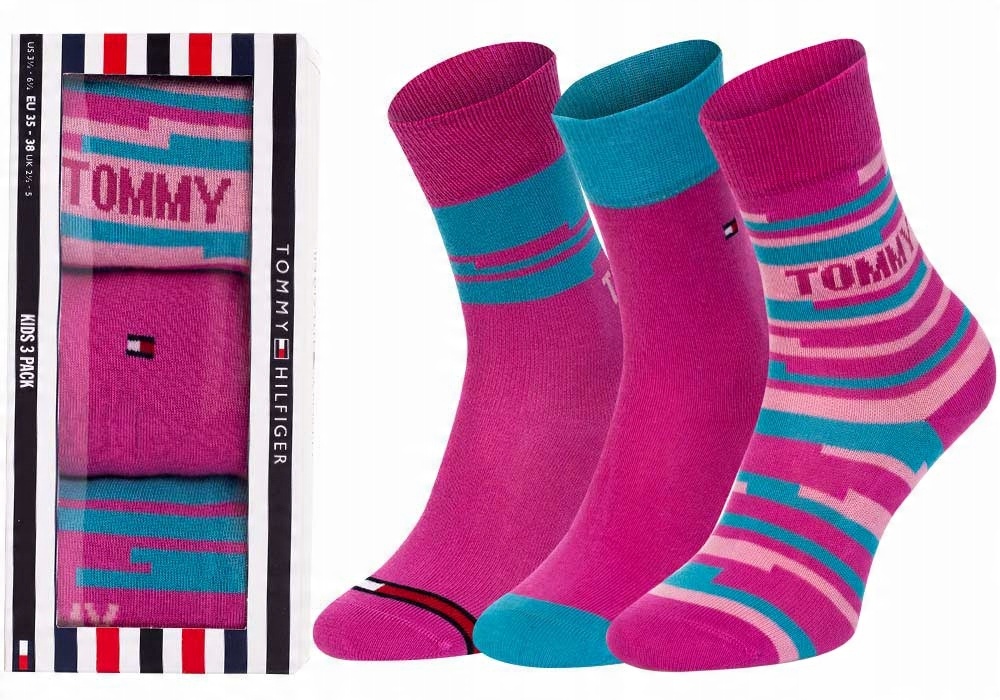 

Tommy Hilfiger Skarpetki Dziecięce 3P Pink r.35-38