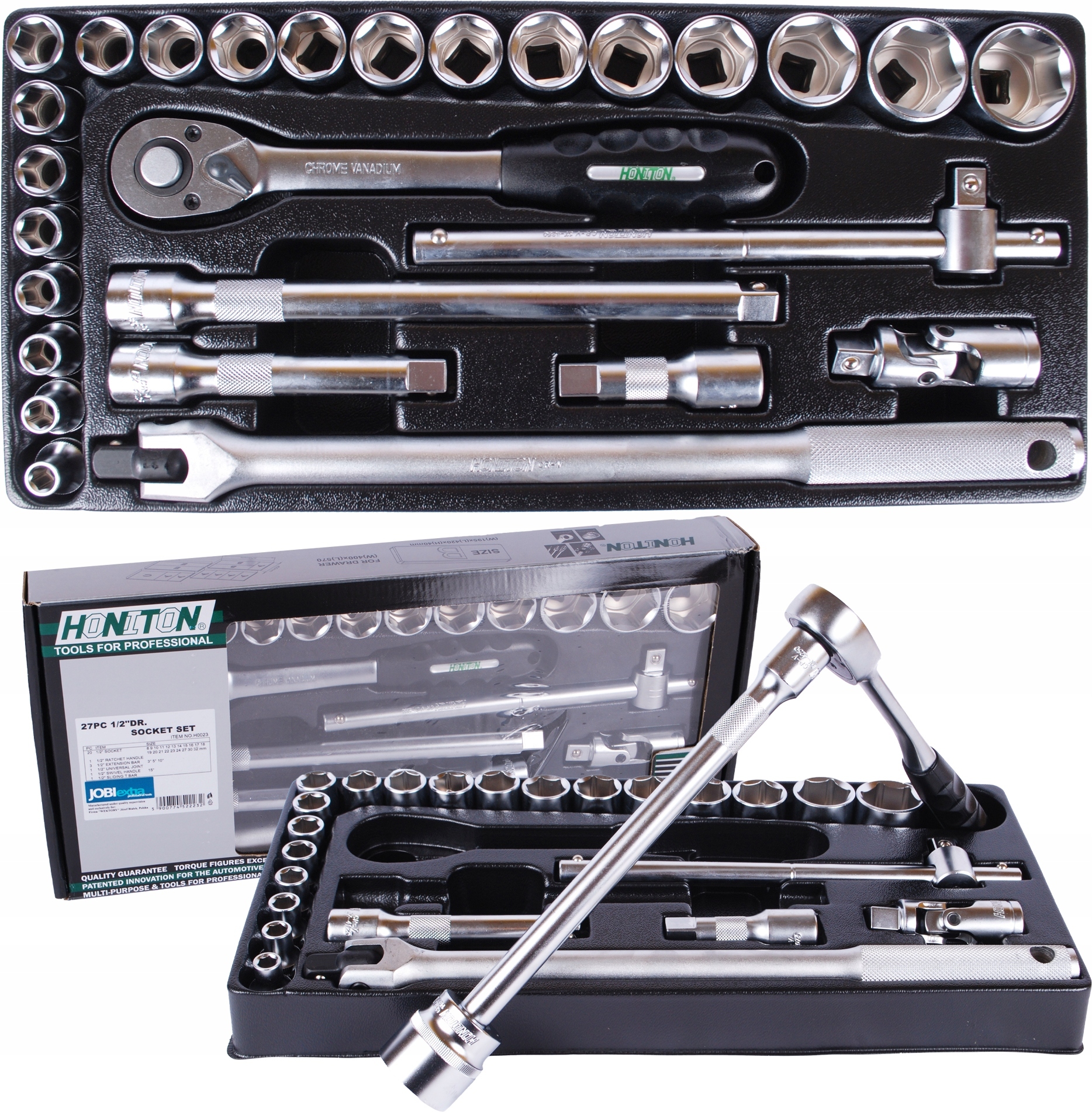 ZESTAW NASADEK 1/2 GRZECHOTKA 27 el. HONITON