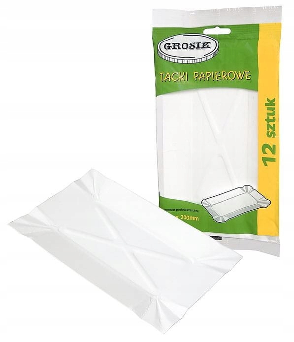 

Tacki papierowe jednorazowe 13x20 cm białe 12 szt.