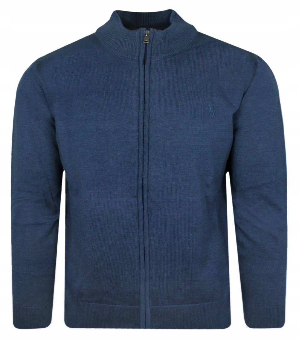 Pohodlná modrá Pánská Mikina s rozepínacím zapínáním L