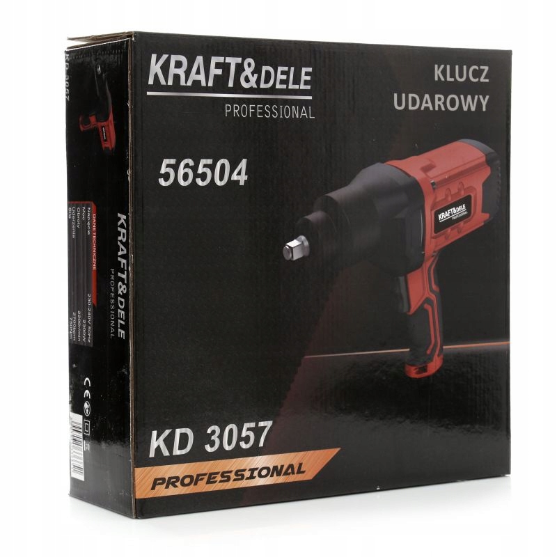 KLUCZ ELEKTRYCZNY UDAROWY 2300W 1/2" 750Nm KRAFT&DELE KD3057 Moc 2300 W