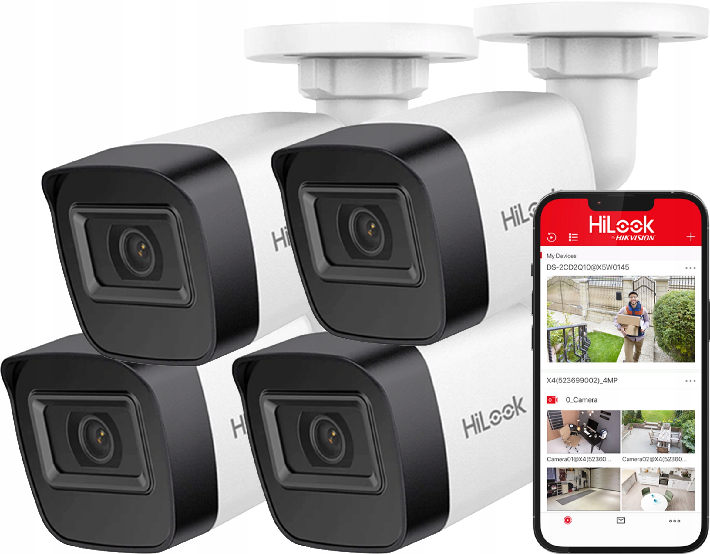 Vonkajšia kamera x4 Ip 4MPx IR20m PoE IPCAM-B4-P HiLook od Hikvision PoE