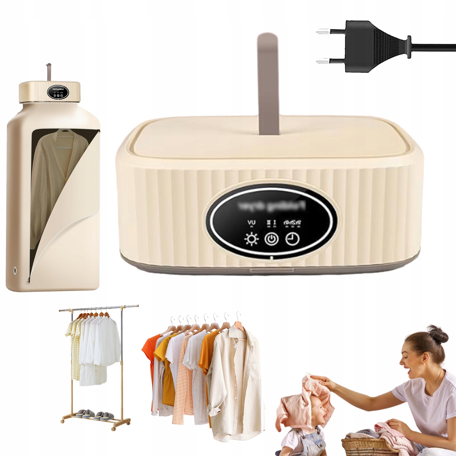 Levně Elektrická Sušák Oděvů Inteligentní Sterilizace Skládací 50HZ/60HZ