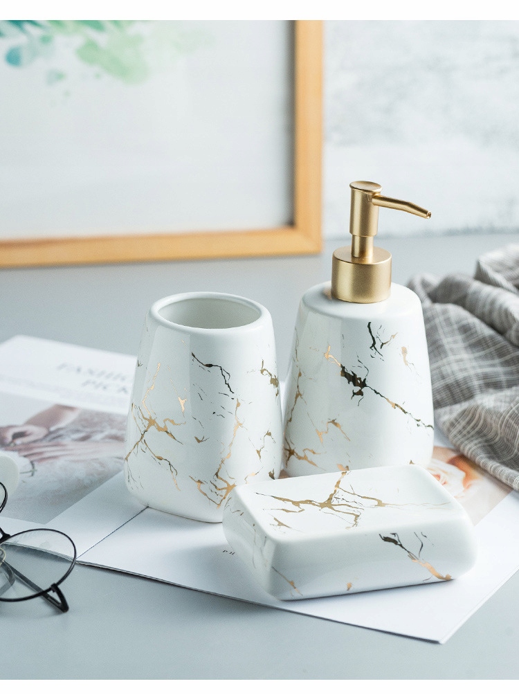 

Luksusowy Komplet łazienkowy 3el marmur ceramiczny