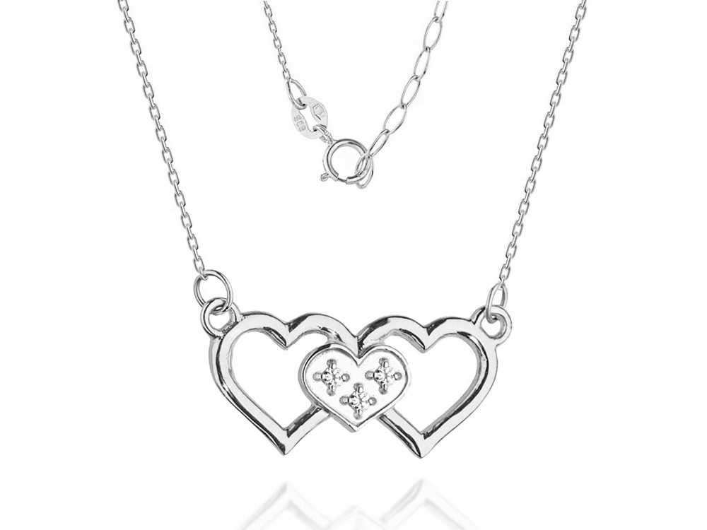 Zlatý Řetízek pr. 585 Srdce S Brilianty 0.02 ct