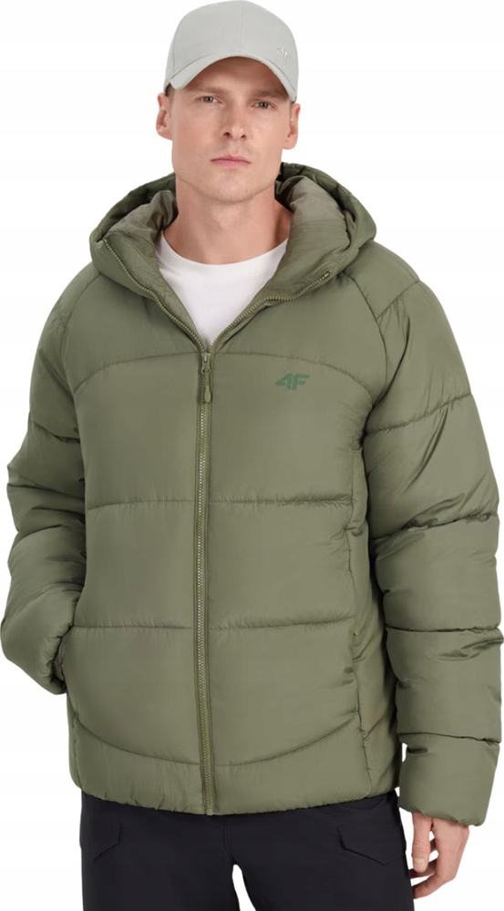 Pánská Péřová Bunda 4F M0708 Khaki 4FRAW25TDJAM0708 43S vel. XL