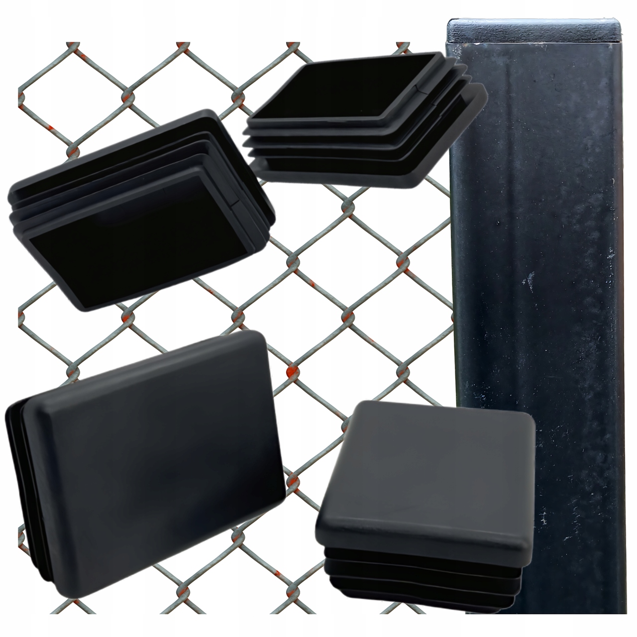 Vnitřní krytka na profil sloupku stříšky 60x40 100 Ks Černá