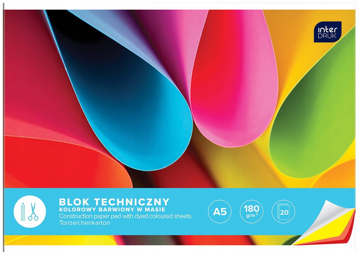 

Blok techniczny Interdruk A4/20 kolorowy 180g