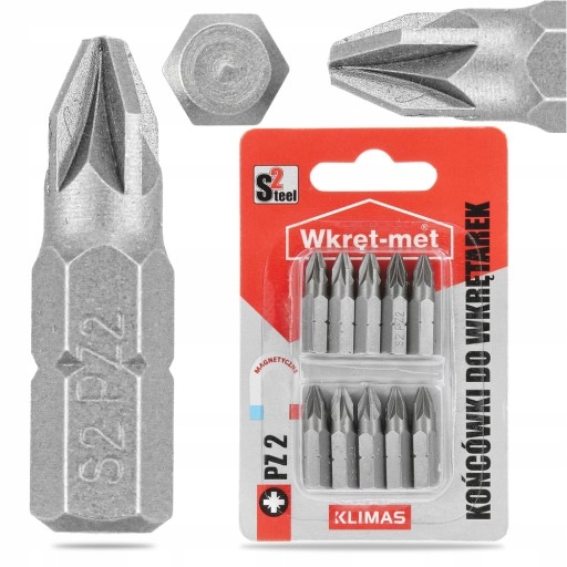 

Końcówki do wkrętarek bity bit PZ2 25mm 10 szt.