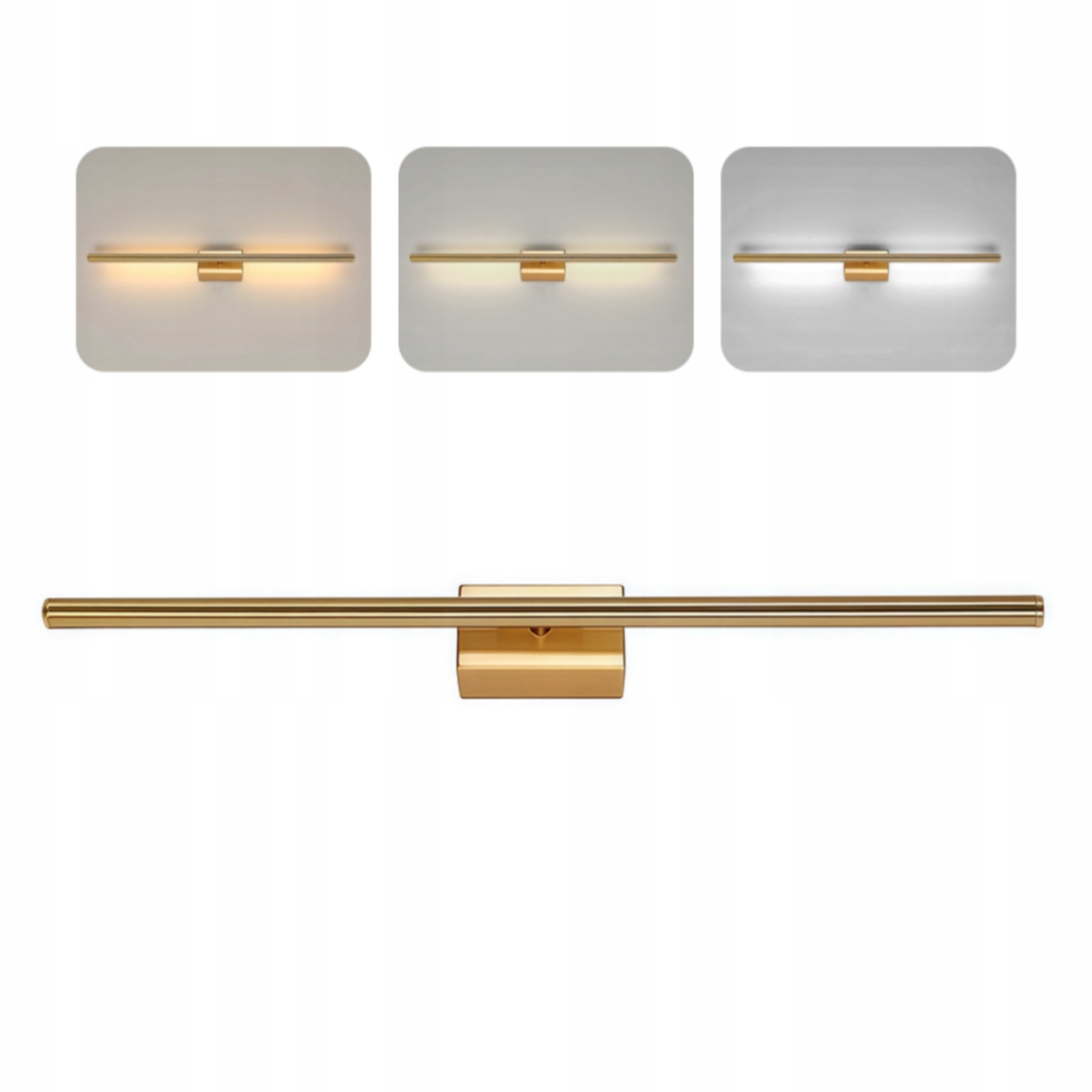 Lampa Liniowa Scienna Led Łazienkowa Kinkiet Złoto Ściemnialna Nowoczesna