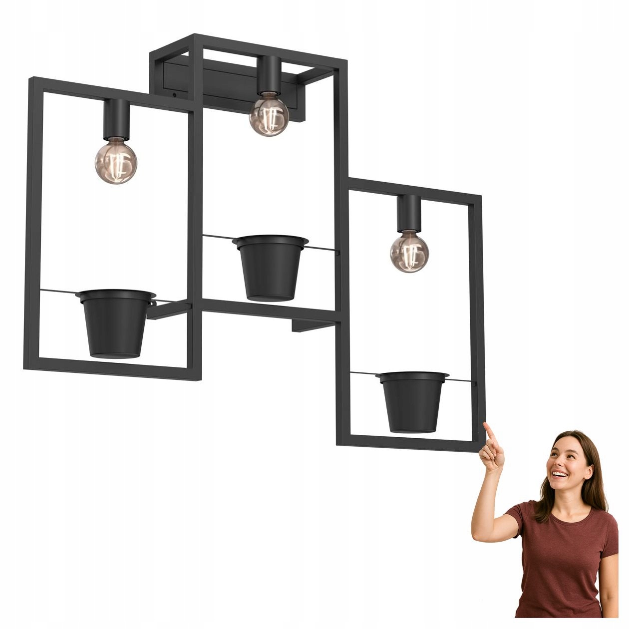 Nástenná lampa s tromi kvetináčmi Flores 5370 Luminex