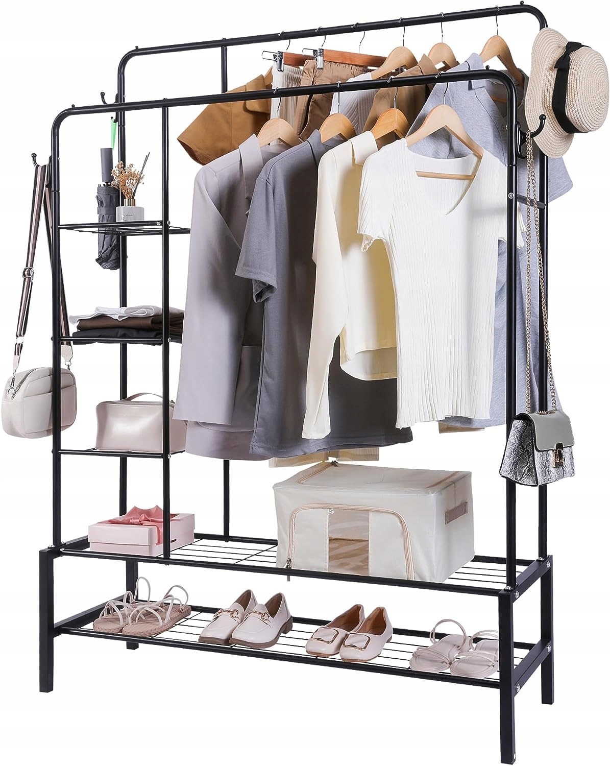 Odolný Kovový Věšák Na Oblečení 120 Kg Nosnost 160 x 120 CM Pevný