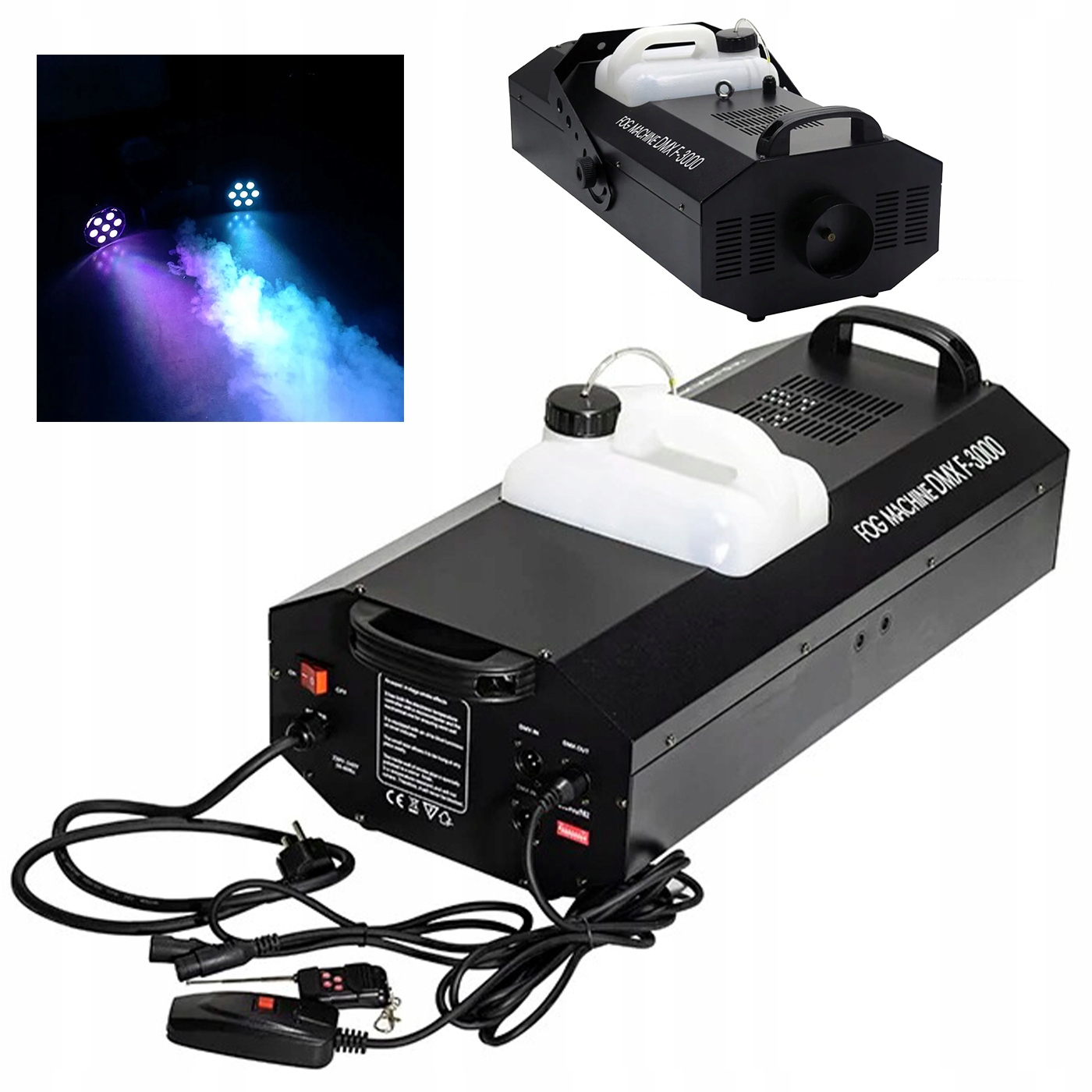 Výrobník dymu Stroj Hmla 3000 W DMX Pilot Scéna Dj Svadba