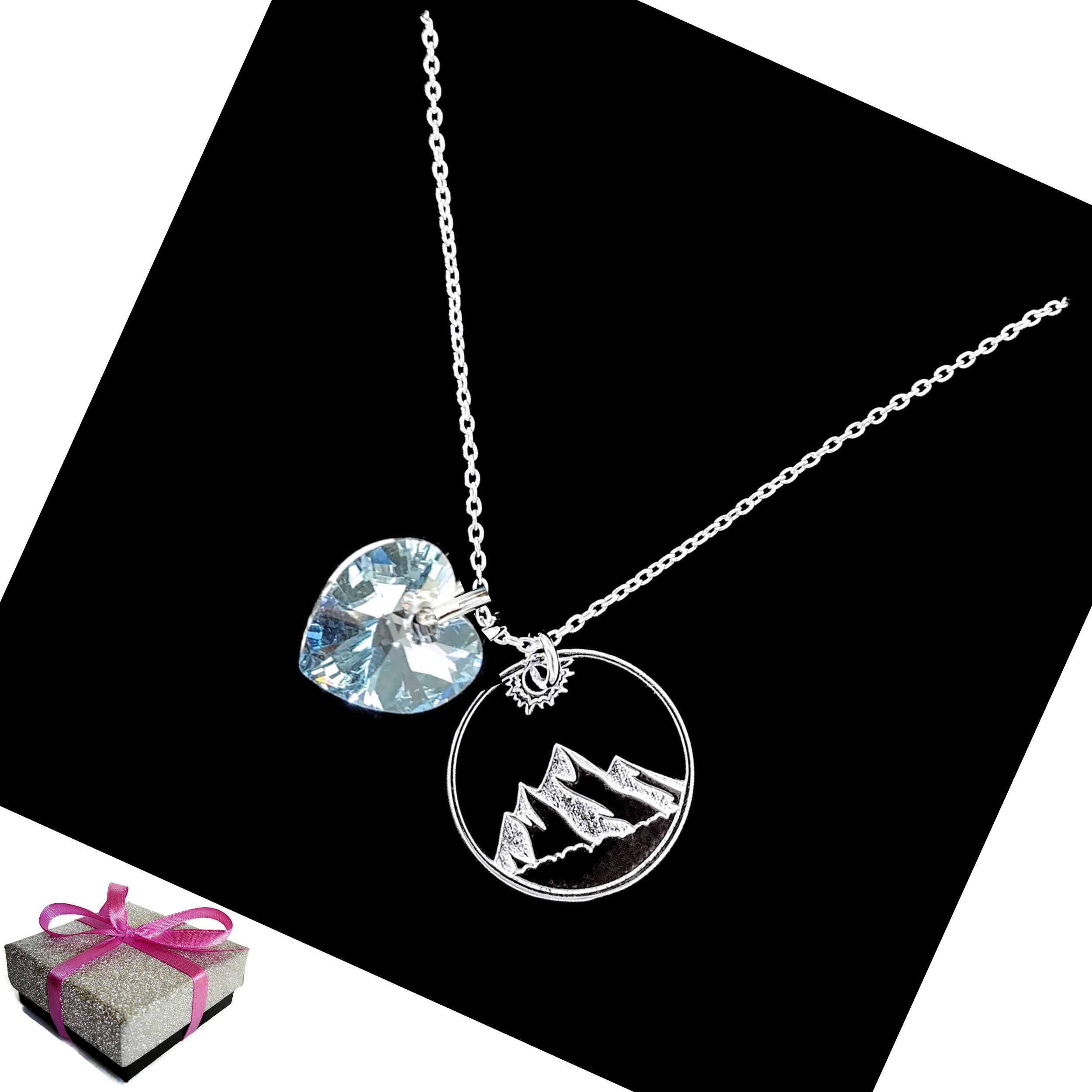

Naszyjnik Góry z Górami Serce Swarovski Srebro 925