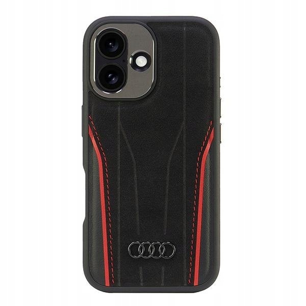 Audi Genuine Leather MagSafe iPhone 166.1" czarno-czerwony/black-red h