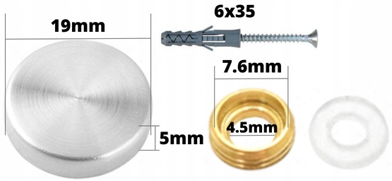 Mocowanie Szkła Tabliczki Zaślepka Uchwyt INOX 19 Kod producenta STALDES_pl