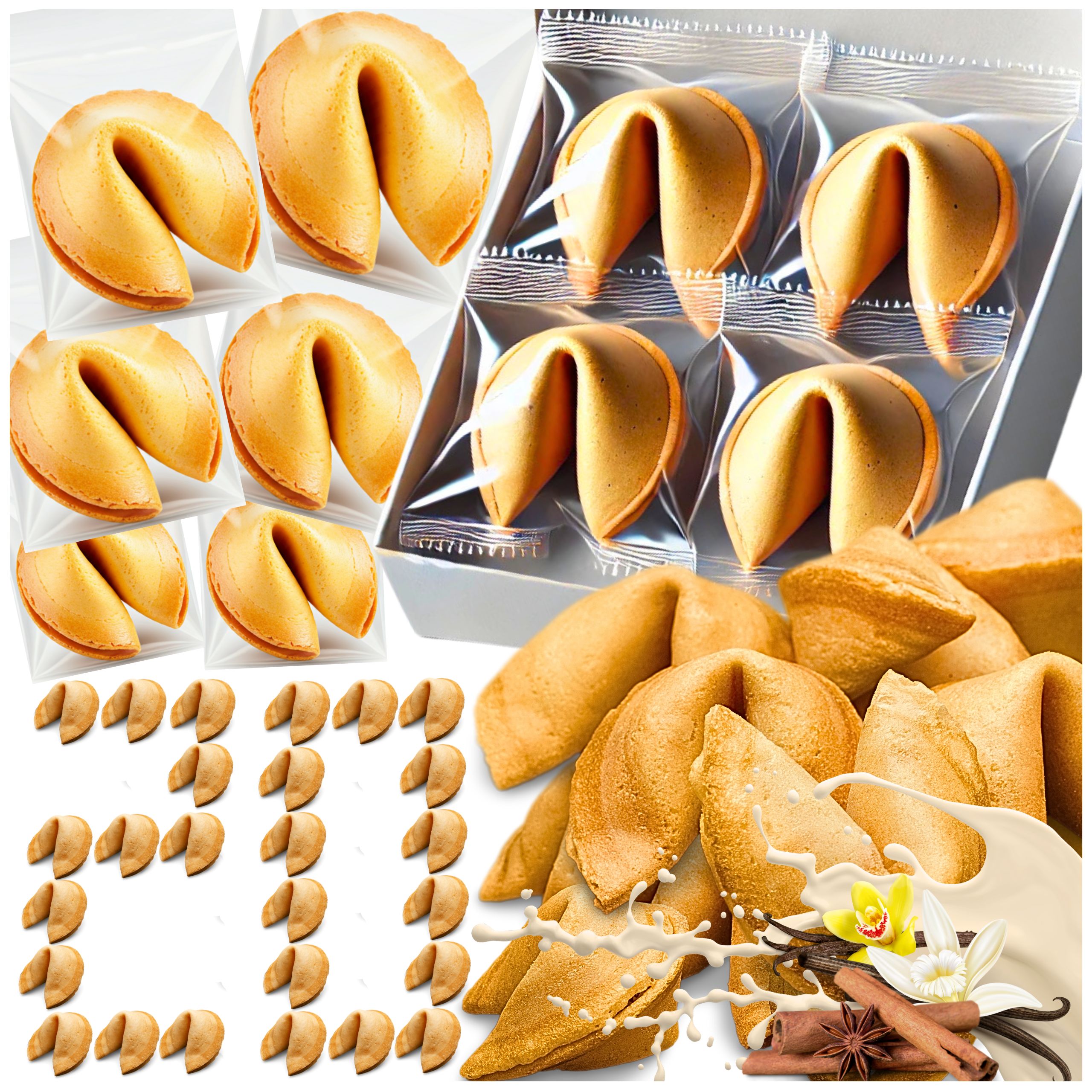 Chińskie ciasteczka z wróżbą KLASYCZNE 20 sztuk MAGIA PRZEZNACZENIA PREZENT