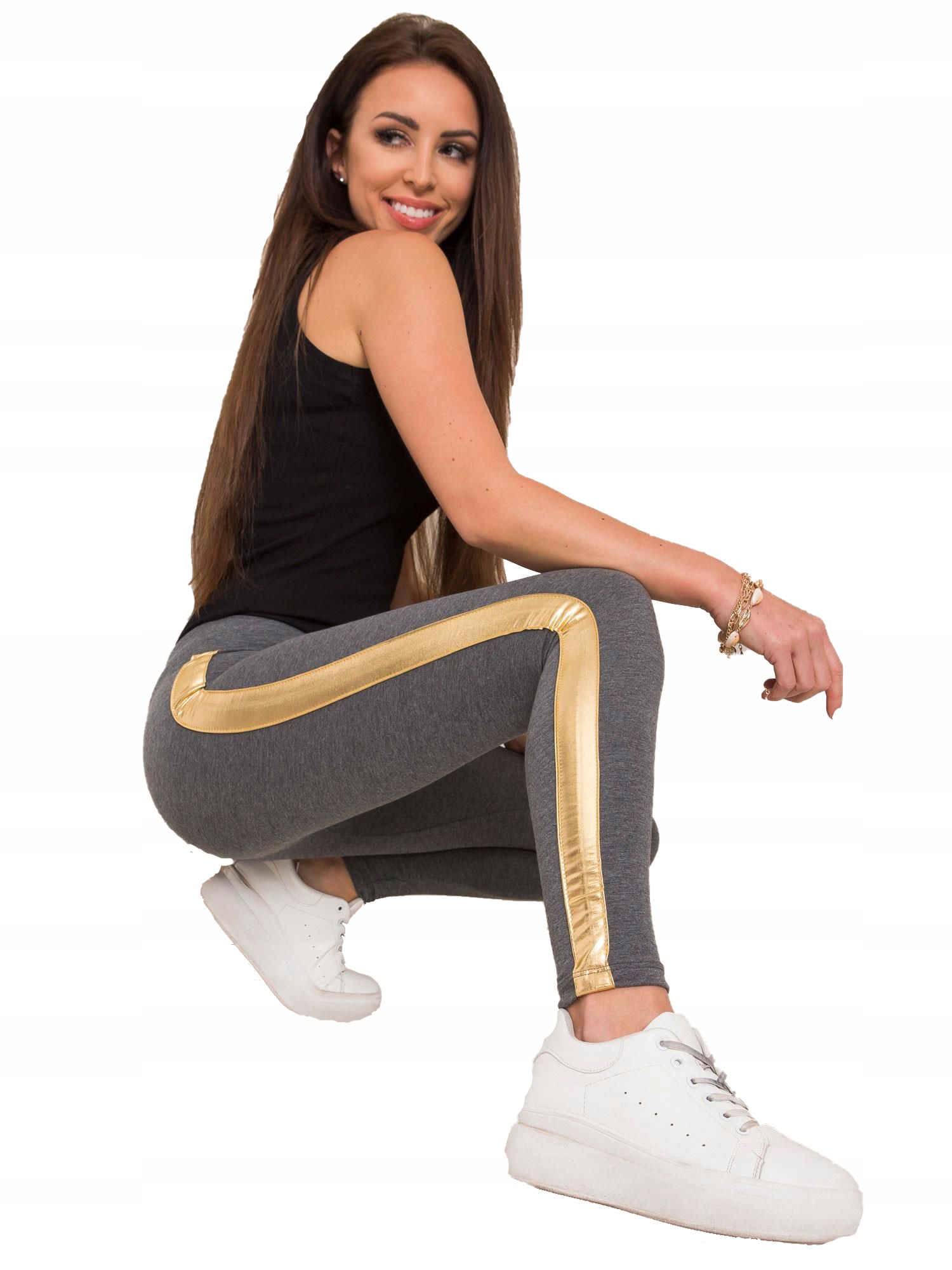 

Legginsy Damskie długie lampas Bawełniane - S